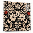 Scandinavian Floral Wall Art | Nordic Black and Beige Art Print | Hygge