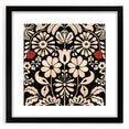 Scandinavian Floral Wall Art | Nordic Black and Beige Art Print | Hygge
