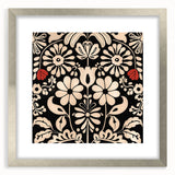 Scandinavian Floral Wall Art | Nordic Black and Beige Art Print | Hygge