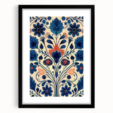 Scandinavian Wall Decor | Elegant Blue Floral Nordic Art Print | Hygge