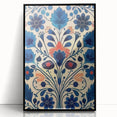 Scandinavian Wall Decor | Elegant Blue Floral Nordic Art Print | Hygge