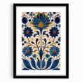 Scandinavian Wall Art | Blue and Gold Floral Nordic Art Print | Hygge