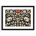 Scandinavian Wall Decor | Elegant Beige and Red Floral Art | Hygge Style