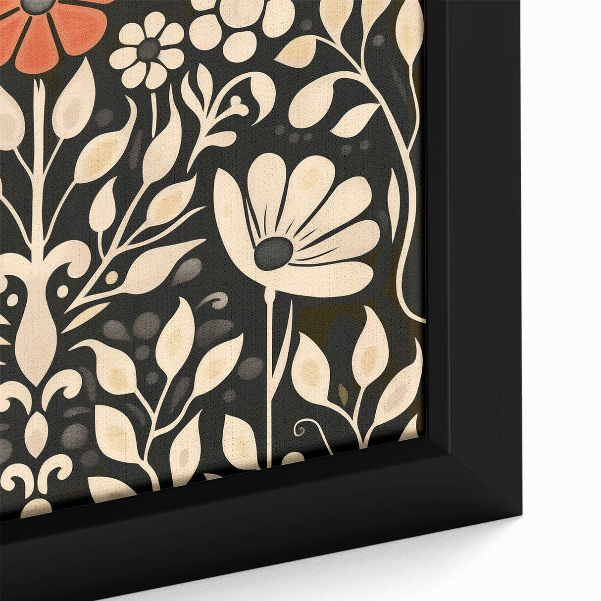 Scandinavian Wall Decor | Elegant Beige and Red Floral Art | Hygge Style