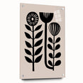 Scandinavian Wall Decor | Minimalist Black and Beige Floral Art | Hygge