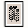 Scandinavian Wall Decor | Minimalist Black and Beige Floral Art | Hygge