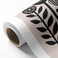 Scandinavian Wall Decor | Minimalist Black and Beige Floral Art | Hygge