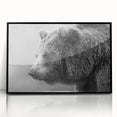 Framed black bear wall art with a sleek acrylic front, showcasing a striking design, perfect for nature-themed home decor or wildlife enthusiasts.