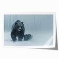 Black bear wall art print showcasing a detailed illustration of a majestic black bear in a forest setting, perfect for nature lovers and home decor enthusiasts. The vibrant colors and intricate design make it an eye-catching piece for any room.