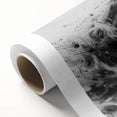 Black bear wall art design on rolled canvas, showcasing intricate details and textures, ideal for nature-themed decor, packaged securely in a cardboard tube.