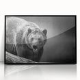 Framed wall art showcasing a striking black bear design in a contemporary style, featuring an acrylic front for a sleek finish, perfect for nature lovers' decor.