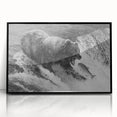 Framed acrylic wall art featuring a striking black bear design, showcasing intricate details and vibrant colors, perfect for nature-themed decor in modern settings.