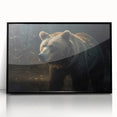 Framed acrylic wall art featuring a striking black bear design, showcasing intricate details and vibrant colors, perfect for nature and wildlife enthusiasts.