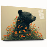 Acrylic wall art featuring a side view of a black bear design, showcasing intricate details and vibrant colors, ideal for wildlife enthusiasts and home decor.