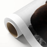 Brown bear wall art design on rolled canvas, showcasing a detailed illustration of a bear in a natural setting, perfect for wildlife enthusiasts or home decor.