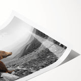 Brown bear wall art print showcasing a realistic design with intricate details, ideal for nature-themed decor. Perfect for animal lovers and wildlife enthusiasts.