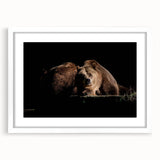 Brown bear wall art print featuring a playful bear design in a white frame with a mat, ideal for children's rooms or nature-themed decor, showcasing a cute and whimsical aesthetic.