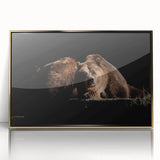 Framed wall art featuring a brown bear design with a gold-acrylic front, showcasing intricate details and a modern aesthetic, perfect for wildlife decor enthusiasts.