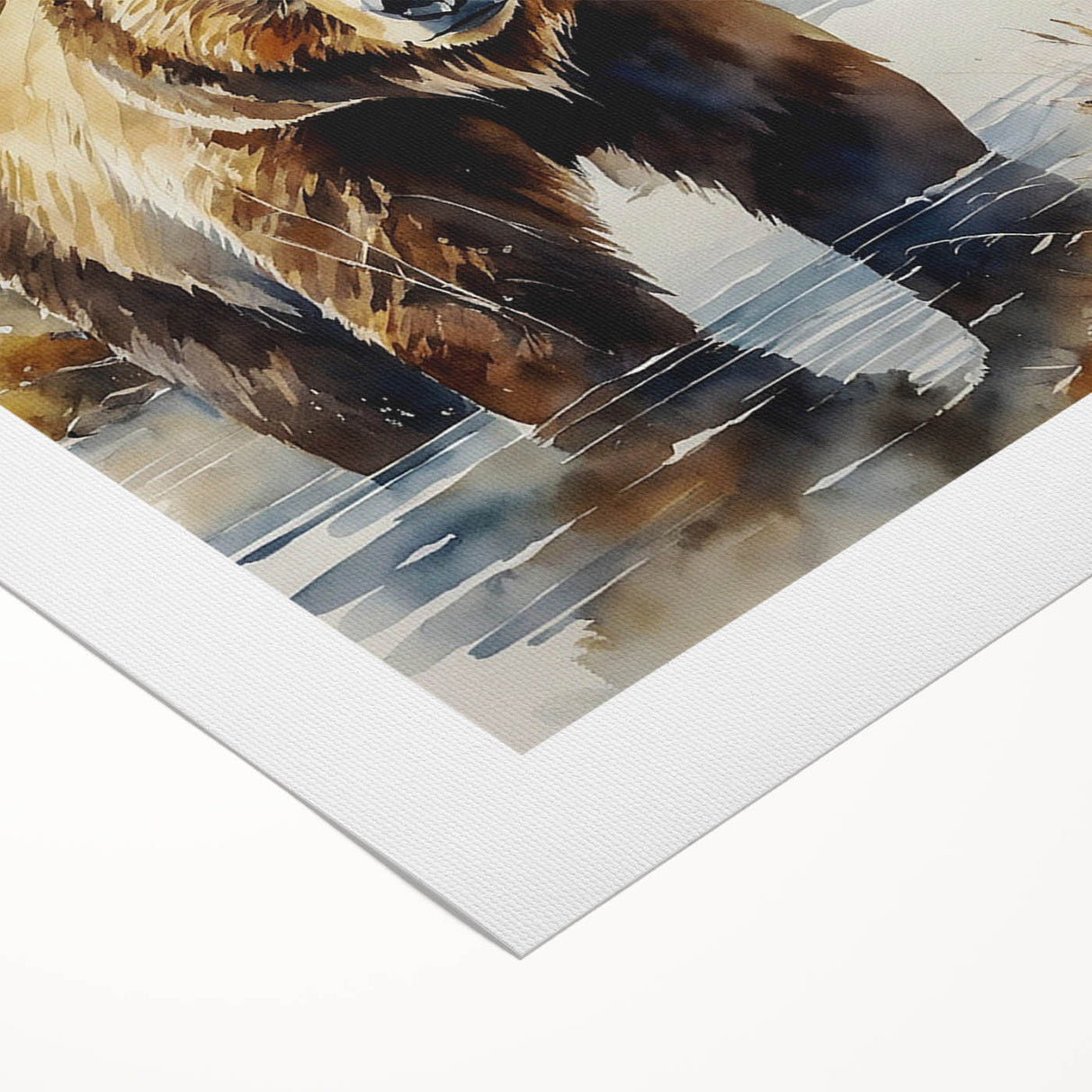 Brown bear wall art collection on rolled canvas, showcasing a detailed bear design with earthy tones, perfect for nature-themed decor and wildlife enthusiasts.