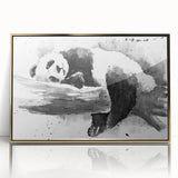 Framed wall art featuring a panda bear design with a gold-acrylic front. The artwork is elegant and playful, perfect for animal lovers and modern decor.