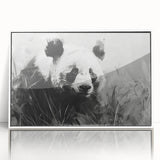 Framed acrylic wall art featuring a whimsical bear and panda design, showcasing vibrant colors and playful imagery, perfect for children's room decor.