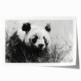 Panda bear wall art print showcasing a colorful and whimsical design on a rolled canvas, perfect for children's rooms or playful decor accents.
