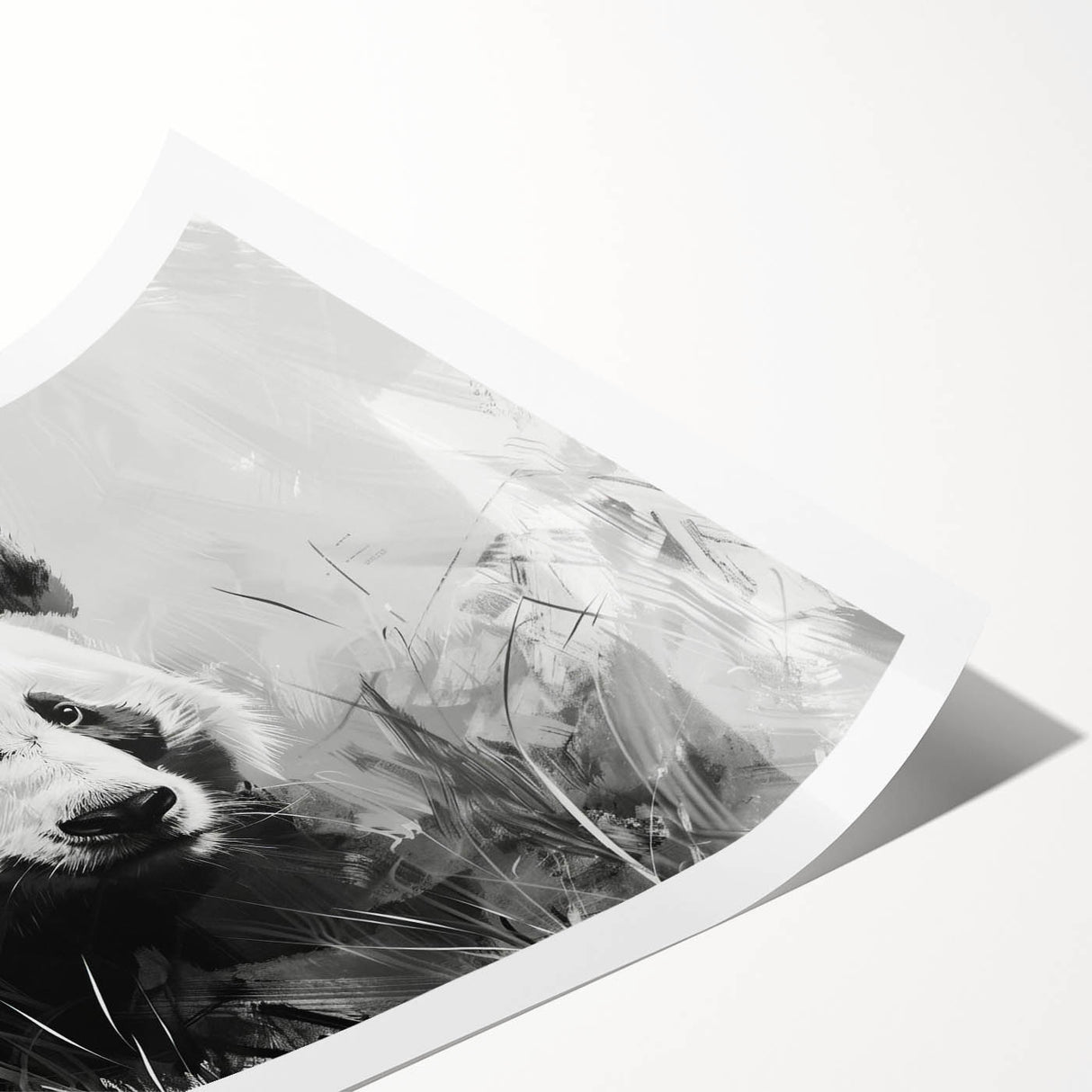 Rolled print showcasing a whimsical panda bear design in vibrant colors, ideal for children's room decor, packaged securely in a durable tube for easy shipping.