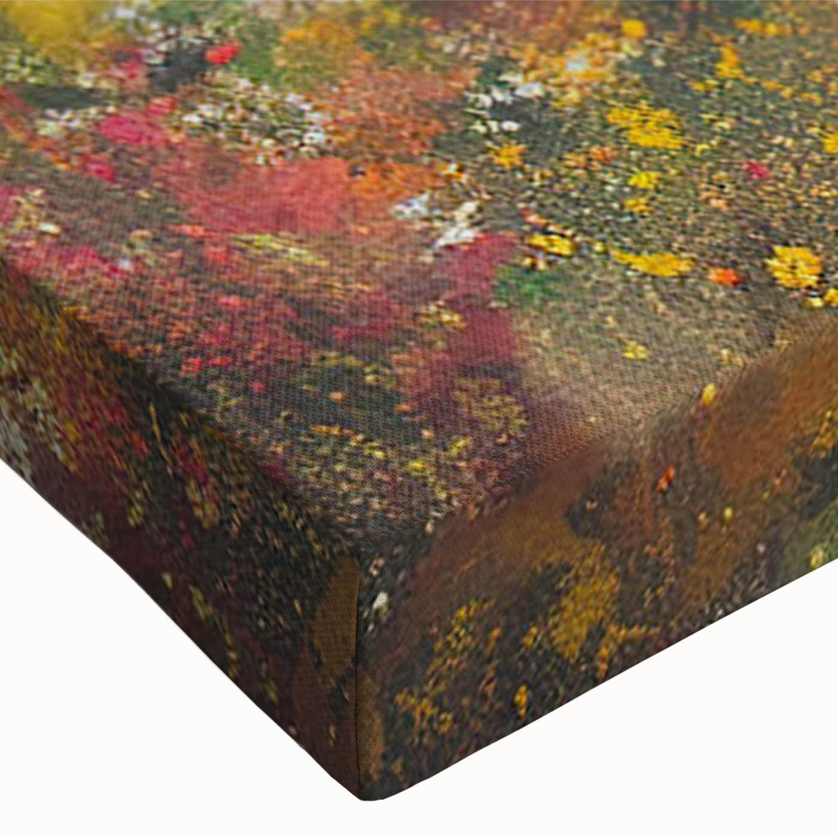 Close-up of a stretched canvas featuring a whimsical panda bear design, showcasing vibrant colors and intricate details, perfect for children's room decor or playful art collections.
