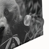 Close-up of a vibrant panda bear wall art design printed on acrylic glass, showcasing intricate details and bold colors for modern home decor. Perfect for animal lovers.