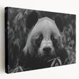 Panda bear-themed wall art on stretched canvas, showcasing vibrant colors and a playful design, perfect for children's rooms or animal lovers' decor.