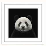 Framed wall art featuring a cute panda design with a white mat, perfect for children's room decor, showcasing playful and vibrant colors.