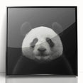 Framed acrylic wall art featuring a playful panda bear design, showcasing vibrant colors and a modern aesthetic, perfect for children's room decor or animal lovers.