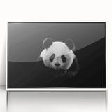 Framed wall art featuring a cute panda bear design with a white border, perfect for children's rooms or playful decor, showcasing vibrant colors and playful aesthetics.