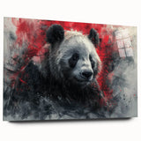 Elegant acrylic wall art featuring a playful panda bear design, displayed in a side view without pins, showcasing vibrant colors and intricate details. Perfect for adding a whimsical touch to modern home decor.