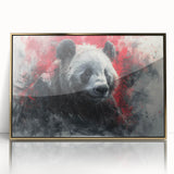 Framed wall art showcasing a panda bear design with a gold-acrylic finish, perfect for adding a playful touch to modern home decor. Ideal for children’s rooms or animal-themed spaces.