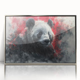 Framed wall art featuring a whimsical panda bear design with a silver-acrylic finish, perfect for home decor, adding a playful touch to any room.