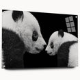 Acrylic wall art collection showcasing a bear and panda design, displayed from a side view with decorative pins, perfect for children's rooms or playful decor.