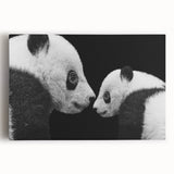 Stretched canvas wall art featuring a playful panda bear design, showcasing vibrant colors and whimsical details, perfect for children's room decor.