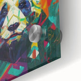 Close-up view of a bear and panda acrylic wall art design, showcasing vibrant colors and intricate details, ideal for animal lovers and modern decor enthusiasts.