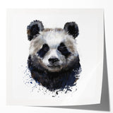 Colorful panda bear wall art design displayed in a glossy framed print, showcasing vibrant colors and playful elements perfect for children's room decor.