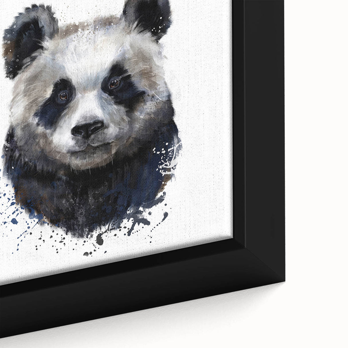 Close-up of a framed panda bear design wall art piece, showcasing vibrant colors and intricate details, perfect for children's room decor or animal lovers.