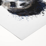 Panda bear wall art collection on rolled canvas, showcasing vibrant colors and playful design. Perfect for children's rooms or animal-themed decor.