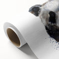 Rolled canvas showcasing a vibrant panda bear design in a playful setting, perfect for children's room decor or animal-themed spaces, beautifully packaged for gifting.