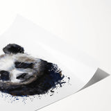 Panda bear wall art print featuring a playful design with vibrant colors, rolled for easy framing and display, showcasing whimsical animal imagery perfect for children's decor.