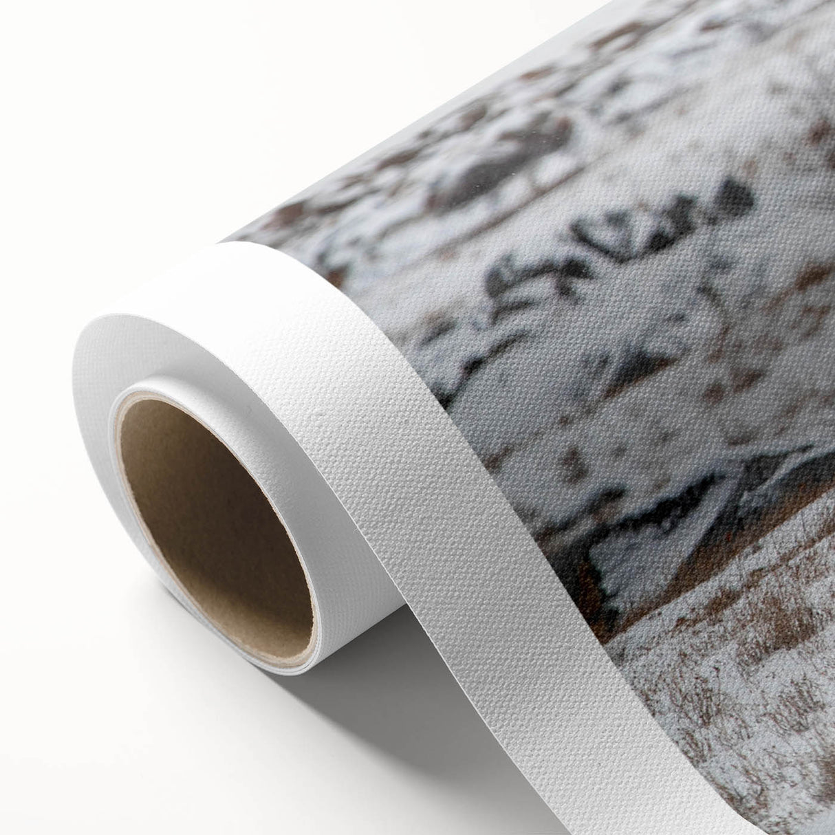 Polar bear wall art design on rolled canvas showcasing a majestic white polar bear against a soft blue background, perfect for adding a touch of nature to any room.