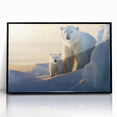 Framed polar bear wall art design showcasing a striking black outline against a white background, ideal for modern home decor and wildlife enthusiasts. Perfect for adding an elegant touch to any room.