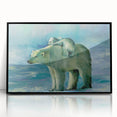 Framed wall art featuring a polar bear design in black and white, showcasing intricate details and modern aesthetic, perfect for wildlife enthusiasts and home decor.