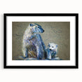 Polar bear wall art design featuring a striking black frame and mat, showcasing intricate details in a modern aesthetic, perfect for home decor enthusiasts.