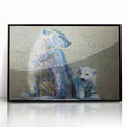 Framed wall art featuring a striking polar bear design with a black acrylic frame, showcasing intricate details and vivid colors, perfect for home decor.