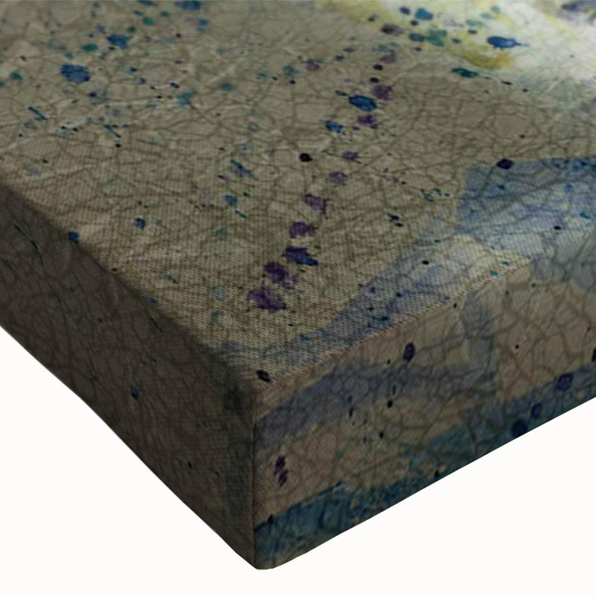 Close-up of a stretched canvas showcasing a polar bear design, featuring intricate details and vibrant colors, ideal for adding a nature-inspired touch to home decor.